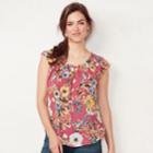 Women's Lc Lauren Conrad Love, Lauren Pleated Top, Size: Xs, Pink