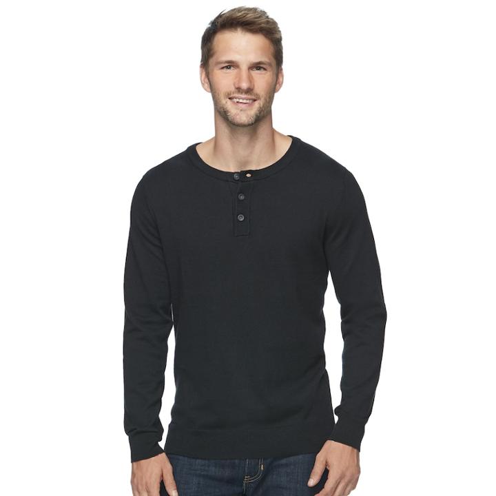 Men's Sonoma Goods For Life&trade; Coolmax Classic-fit Henley, Size: Xl, Oxford