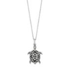 Sterling Silver Filigree Turtle Pendant Necklace, Women's, Size: 18, Grey