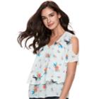 Women's Juicy Couture Layered Cold-shoulder Top, Size: Xl, Pink Ovrfl