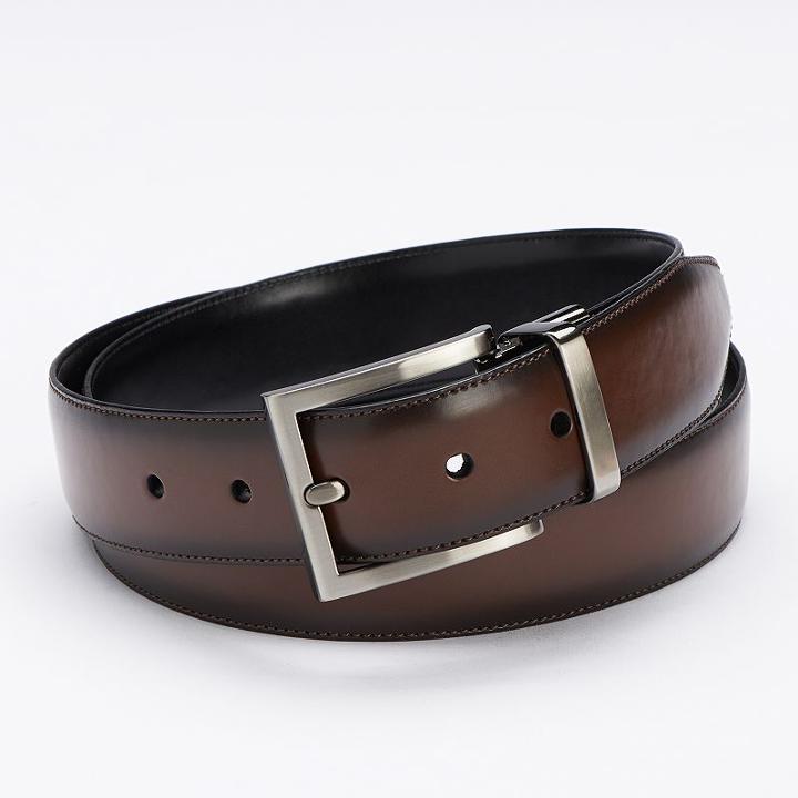 Apt. 9&reg; Calf Grain Reversible Dress Belt - Men, Size: 38, Brown