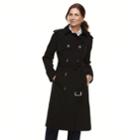 Women's Tower By London Fog Double Breasted Trench Coat, Size: Medium, Black