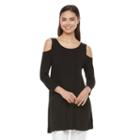 Women's Dana Buchman Cold-shoulder Top, Size: Medium, Black