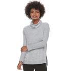 Women's Sonoma Goods For Life&trade; Marled Cowlneck Sweater, Size: Xxl, Silver