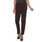 Petite Napa Valley Slimming Solution Straight-leg Dress Pants, Women's, Size: 4 Petite, Brown