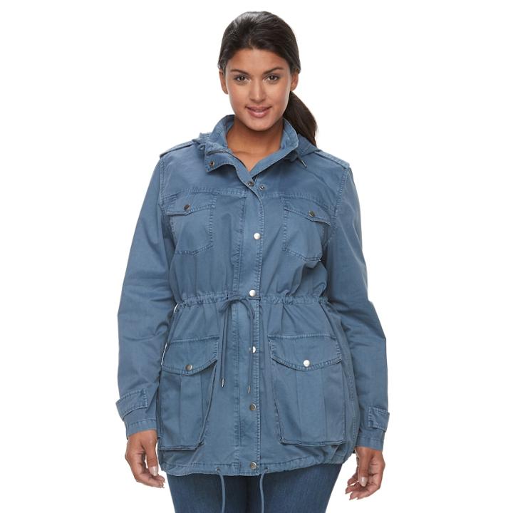 Plus Size Apt. 9&reg; Hooded Parka, Women's, Size: 2xl, Light Blue