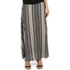 Women's Larry Levine Print Maxi Skirt, Size: Medium, Med Grey