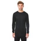 Men's Heat Keep Performance Ribbed Crewneck Tee, Size: Regular, Black