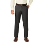 Men's J.m. Haggar Premium Straight-fit Stretch Sharkskin Flat-front Dress Pants, Size: 36x32, Dark Grey