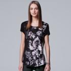 Women's Simply Vera Vera Wang Print Scoopneck Tee, Size: Xl, Natural