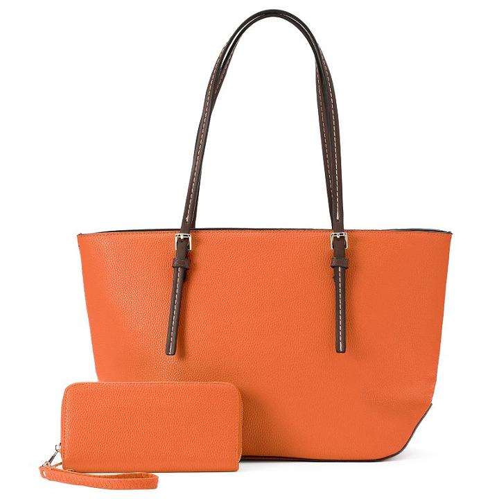 Deluxity Sara Tote With Wallet, Women's, Orange
