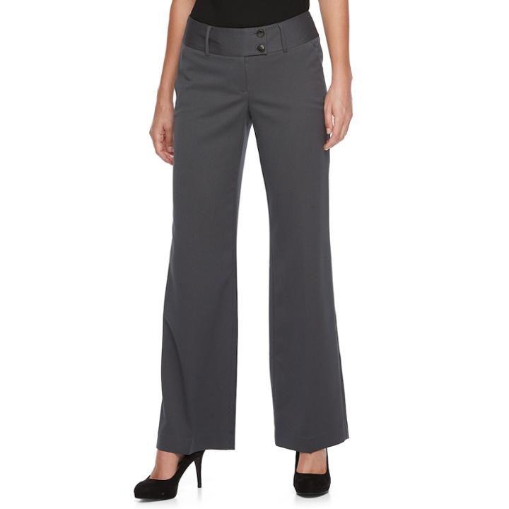 Women's Apt. 9&reg; Modern Fit Wide-leg Dress Pants, Size: 16 Short, Black