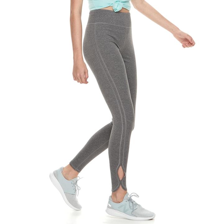 Juniors' So&reg; Side-slit Yoga Leggings, Teens, Size: Xl, Dark Grey