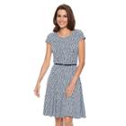 Women's Jessica Howard Geometric A-line Dress, Size: 8, Blue Other