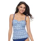 Women's Apt. 9&reg; Twist Bandeau Tankini, Size: Large, Dark Blue