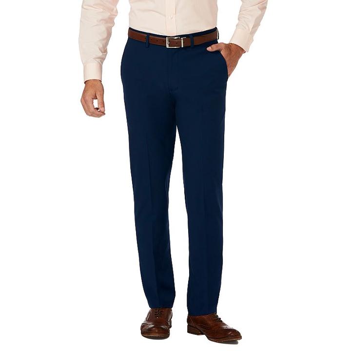 Men's J.m. Haggar Premium Slim-fit 4-way Stretch Flat-front Dress Pants, Size: 32x30, Blue