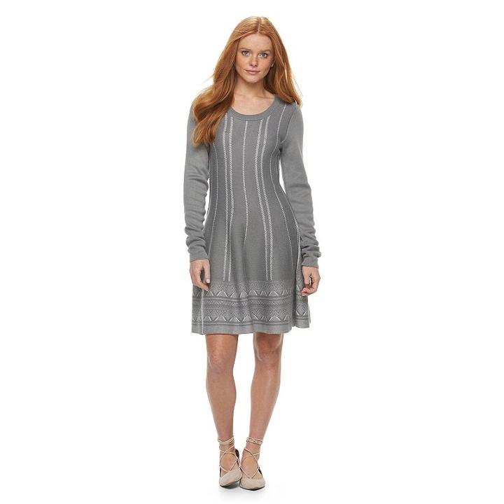 Juniors' Cloud Chaser Geometric Sweaterdress, Girl's, Size: Xl, Light Grey