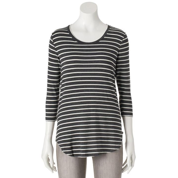 Women's Olivia Sky Striped Tunic Tee, Size: Xl, Grey Other