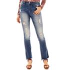 Juniors' Wallflower High Rise Destructed Bootcut Jeans, Teens, Size: 7, Orange