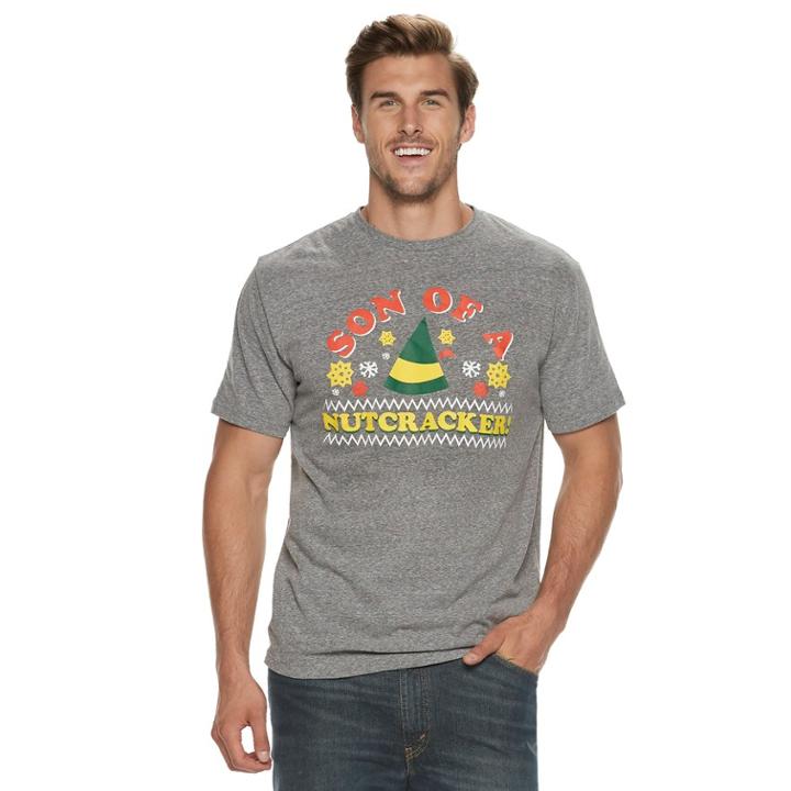 Big & Tall Elf Son Of A Nutcracker Holiday Tee, Men's, Size: 4xb, Grey