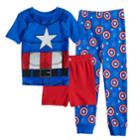 Boys 4-10 Captain America 3-piece Pajama Set, Multicolor