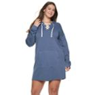 Juniors' Plus Size So&reg; Lace-up Hooded Popover Dress, Teens, Size: 2xl, Med Blue