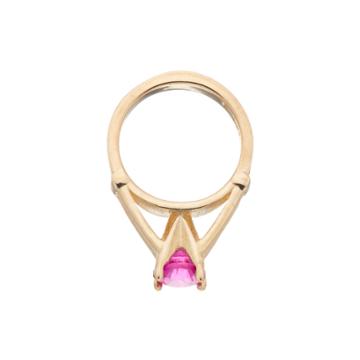 My Petite Ring 10k Gold Cubic Zirconia Birthstone Ring Charm, Women's, Red