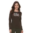 Women's Croft & Barrow&reg; Harvest Tee, Size: Large, Dark Brown
