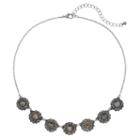 Antiqued Round Halo Necklace, Women's, Dark Grey