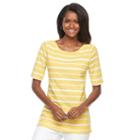 Women's Croft & Barrow&reg; Button-shoulder Tee, Size: Xl, Gold