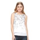 Women's Apt. 9&reg; Foil Mock-layer Top, Size: Medium, Natural