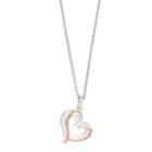 Two Tone Silver Plated Sideways Heart Pendant, Women's