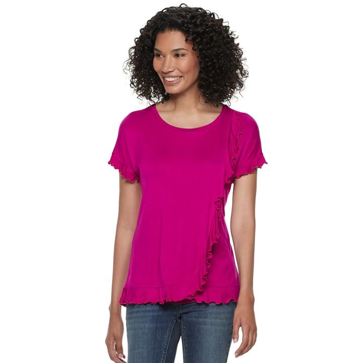 Maternity A:glow Ruffle Tulip Nursing Top, Women's, Size: Xxl-mat, Dark Pink