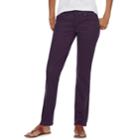 Petite Sonoma Goods For Life&trade; Straight-leg Mid-rise Sateen Pants, Women's, Size: 4 Petite, Drk Purple
