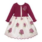 Girls 7-16 American Princess Embroidered Floral Bouquet Dress & Cardigan Sweater Set, Size: 10, Lt Purple