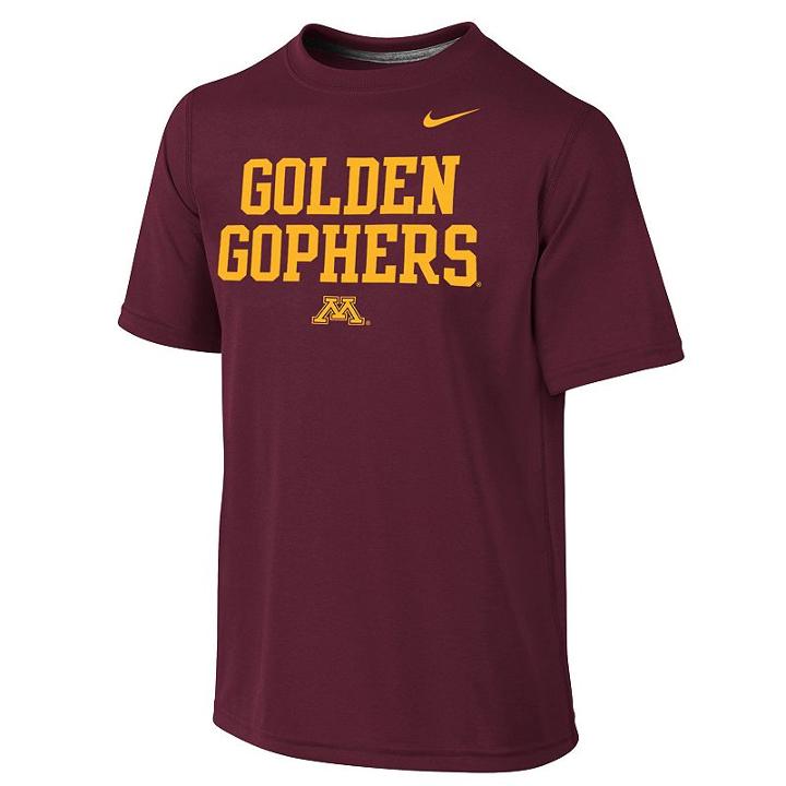 Boys 8-20 Nike Minnesota Golden Gophers Legend Authentic Dri-fit Tee, Boy's, Size: M(10-12), Dark Red