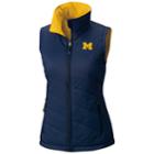 Women's Columbia Michigan Wolverines Reversible Powder Puff Vest, Size: Large, Med Blue