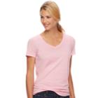 Women's Sonoma Goods For Life&trade; Essential V-neck Tee, Size: Large, Light Pink