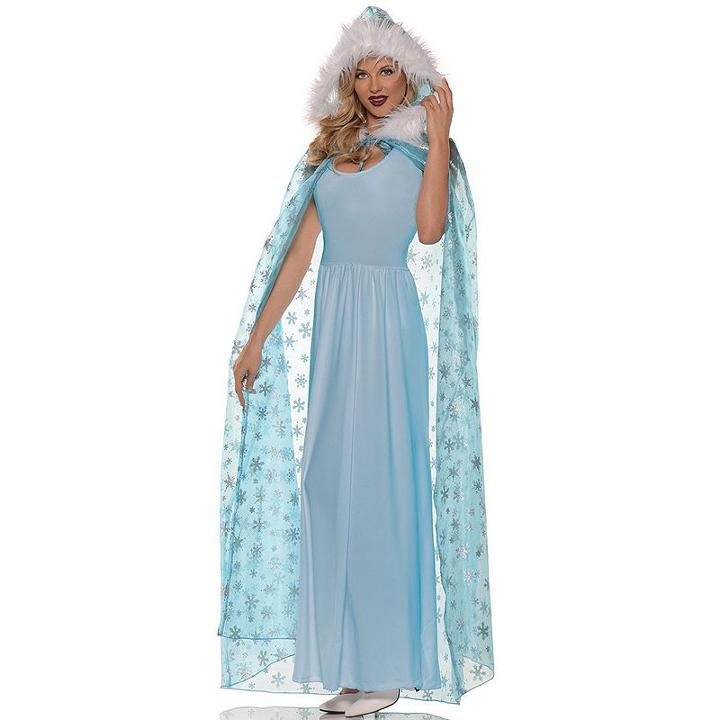 Adult Faux-fur Snowflake Costume Cape, Women's, Blue