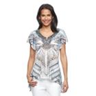 Women's World Unity Embellished Sublimation Top, Size: Medium, White Oth