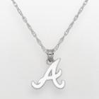 Logoart Atlanta Braves Sterling Silver Logo Pendant, Women's, Size: 18, Grey