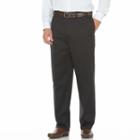 Men's Savane Performance Straight-fit Easy-care Flat-front Chinos, Size: 34x29, Grey (charcoal)
