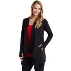 Plus Size Cuddl Duds Fleece Hooded Wrap Cardigan, Women's, Size: 2x/3x, Black