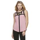 Juniors' Candie's&reg; Scoopneck Cutout Textured Top, Girl's, Size: Xs, Light Pink