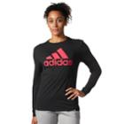 Women's Adidas Classic Logo Tee, Size: Small, Black