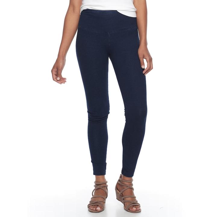Women's Croft & Barrow&reg; Tummy Control Leggings, Size: Xs, Blue