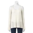 Juniors' Pink Republic Slubbed Cold-shoulder Sweater, Girl's, Size: Xs, Natural