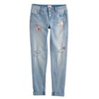 Girls 7-16 & Plus Size So&reg; Girlfriend Skinny Jeans, Size: 12 1/2, Light Blue