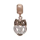 Individuality Beads Crystal 14k Rose Gold Over Silver Owl Charm, Women's, Blue