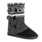 Muk Luks Cheryl Women's Slipper Boots, Size: 6, Black